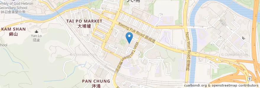 Mapa de ubicacion de 饑樂亭 en 中国, 香港 Hong Kong, 广东省, 新界 New Territories, 大埔區 Tai Po District.