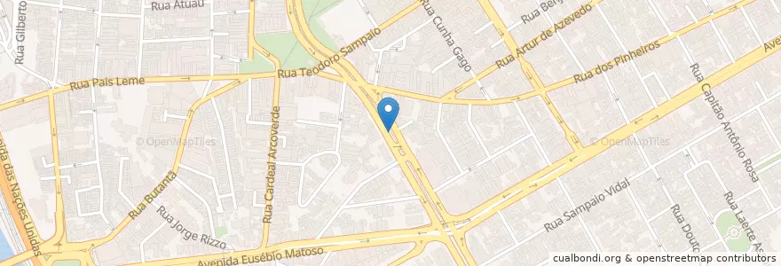 Mapa de ubicacion de Rua Diogo Moreira en ブラジル, 南東部地域, サンパウロ, Região Geográfica Intermediária De São Paulo, Região Metropolitana De São Paulo, Região Imediata De São Paulo, サンパウロ.