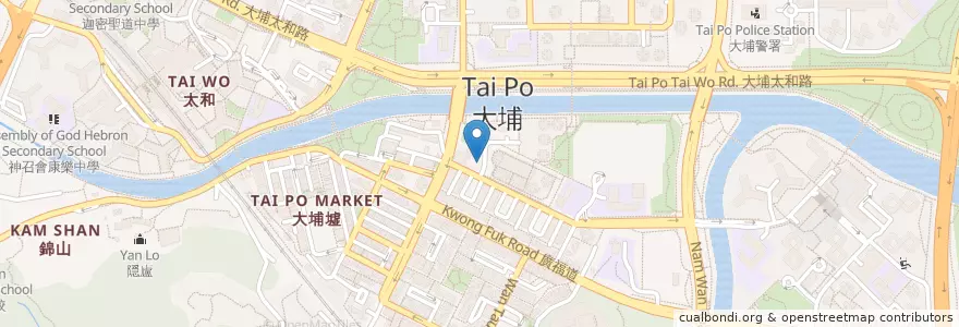 Mapa de ubicacion de 萬芳冰室 Man Fong Cafe en 중국, 홍콩, 광둥성, 신제, 大埔區 Tai Po District.