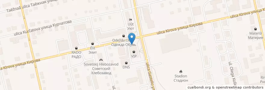 Mapa de ubicacion de Сбербанк en Russland, Föderationskreis Ural, Autonomer Kreis Der Chanten Und Mansen/Jugra, Советский Район, Городское Поселение Советский.