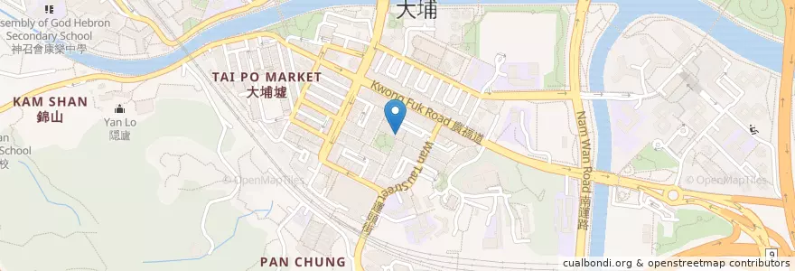 Mapa de ubicacion de 香港人魚蛋粉 en Çin, Hong Kong, Guangdong, Yeni Bölgeler, 大埔區 Tai Po District.