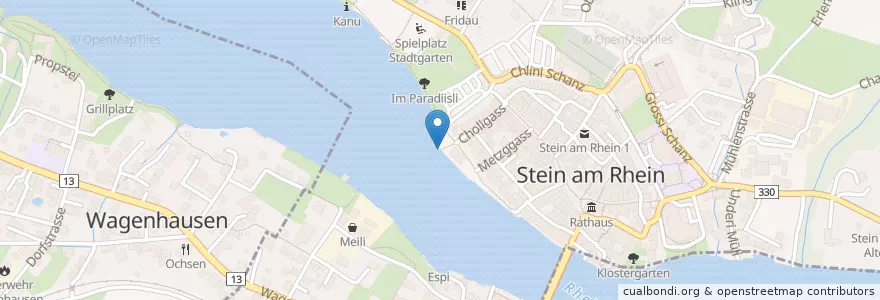 Mapa de ubicacion de Stein am Rhein (Schifflände) en Schweiz/Suisse/Svizzera/Svizra, Schaffhausen, Stein Am Rhein.