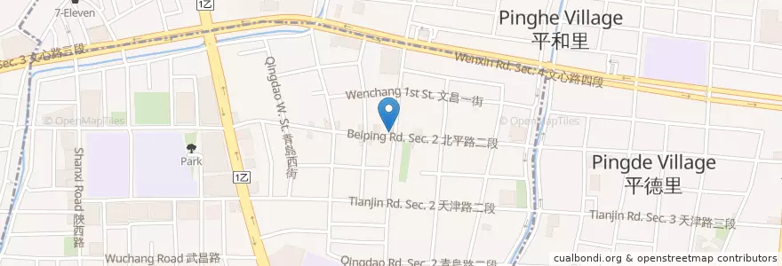 Mapa de ubicacion de 韓閣蔬食 en Taïwan, Taichung, 北屯區, 北區.
