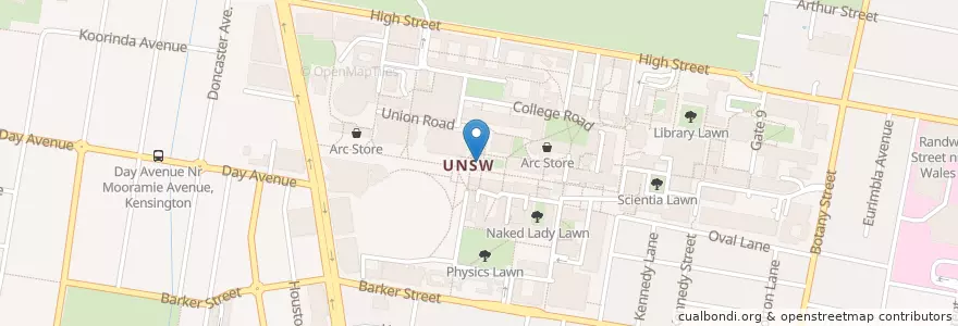 Mapa de ubicacion de JG's Cafe en 澳大利亚, 新南威尔士州, Sydney, Randwick City Council.