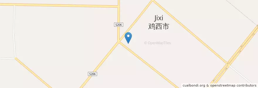Mapa de ubicacion de 中国工商银行 en 中国, 黒竜江省, 鶏西市, 鸡冠区, 向阳街道.