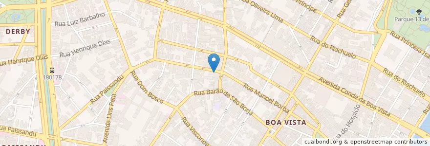 Mapa de ubicacion de Red Angel Bar en 巴西, 东北部, 伯南布哥, Região Geográgica Imediata Do Recife, Região Geográfica Intermediária Do Recife, Região Metropolitana Do Recife, 累西腓.