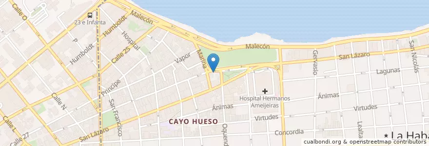 Mapa de ubicacion de XY (Myxto) en キューバ, La Habana, Centro Habana.