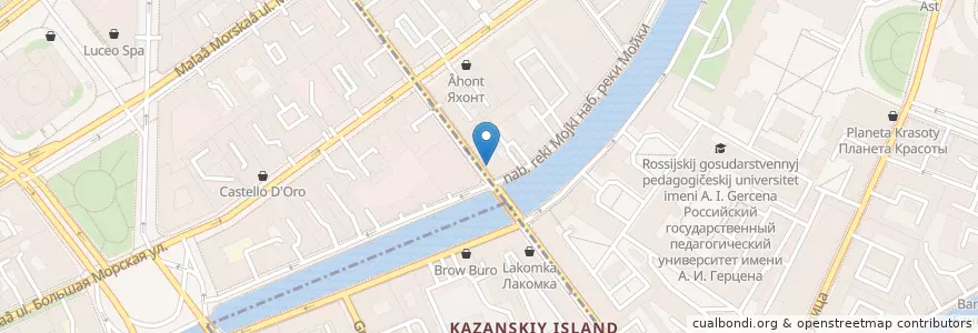 Mapa de ubicacion de Pizza Hut en 俄罗斯/俄羅斯, Северо-Западный Федеральный Округ, 列宁格勒州, Санкт-Петербург, Адмиралтейский Район, Округ № 78.