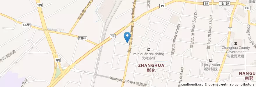 Mapa de ubicacion de 花旗(台灣)商業銀行 en تایوان, 臺灣省, شهرستان جانگوآ, 彰化市.
