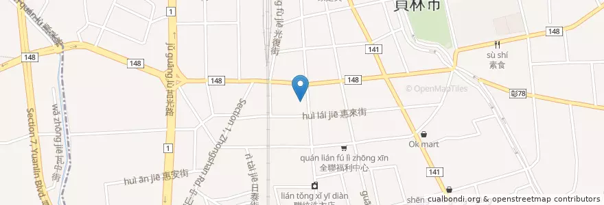Mapa de ubicacion de 日盛國際商業銀行 en 臺灣, 臺灣省, 彰化縣, 員林市.