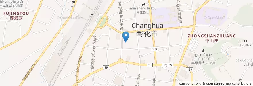 Mapa de ubicacion de 第一商業銀行 en Taiwan, Taiwan Province, Changhua County, Zhanghua City.