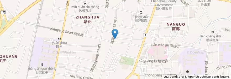 Mapa de ubicacion de 中國信託商業銀行 en Taiwán, Provincia De Taiwán, Condado De Changhua, 彰化市.