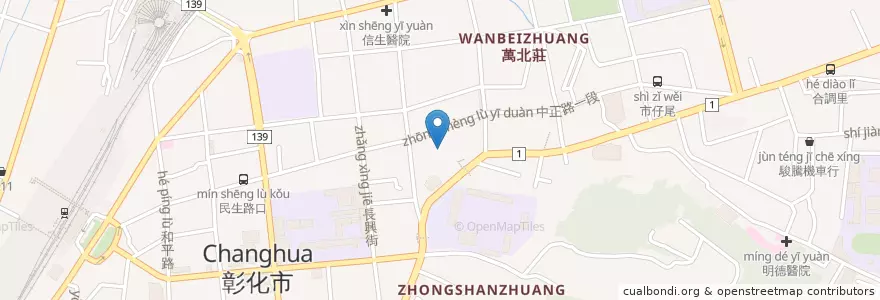 Mapa de ubicacion de 台新國際商業銀行 en Taiwan, Taiwan Province, Changhua County, Zhanghua City.