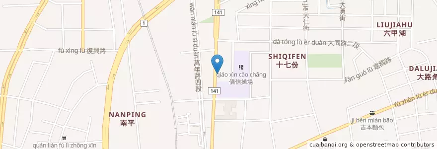 Mapa de ubicacion de 國泰世華商業銀行 en Taiwán, Provincia De Taiwán, Condado De Changhua, 員林市.