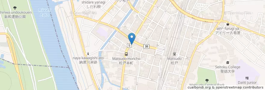 Mapa de ubicacion de 割烹 関宿屋 en Jepun, 千葉県, 松戸市.