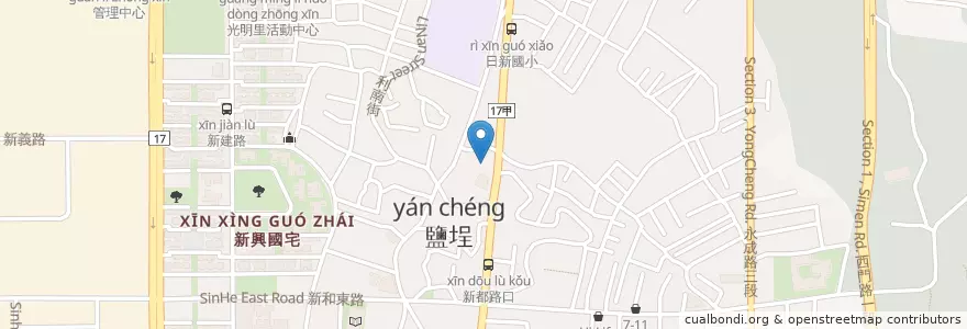 Mapa de ubicacion de 聯邦商業銀行 en 臺灣, 臺南市, 南區.