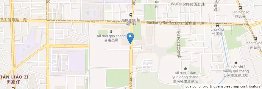 Mapa de ubicacion de 星展(台灣)商業銀行 en 臺灣, 臺南市, 南區.