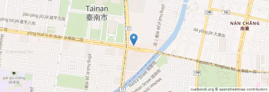 Mapa de ubicacion de 元大商業銀行 en 台湾, 台南市, 中西区.