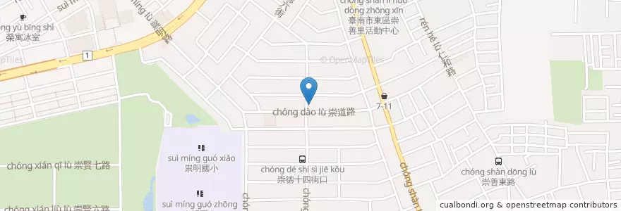 Mapa de ubicacion de 遠東國際商業銀行 en 臺灣, 臺南市, 東區.