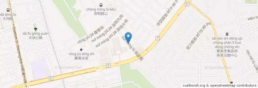 Mapa de ubicacion de 花旗(台灣)商業銀行 en Tayvan, 臺南市, 東區.