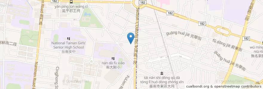 Mapa de ubicacion de 第一商業銀行 en Taiwán, 臺南市, 中西區.