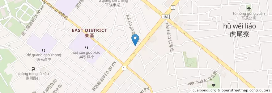 Mapa de ubicacion de 陽信商業銀行 en 臺灣, 臺南市, 東區.