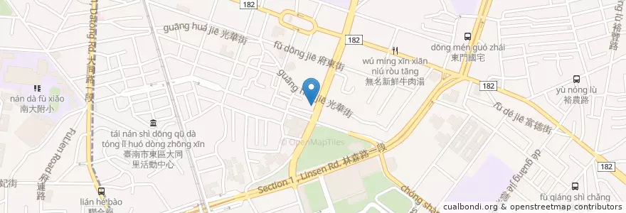 Mapa de ubicacion de 華南商業銀行 en 臺灣, 臺南市, 東區.
