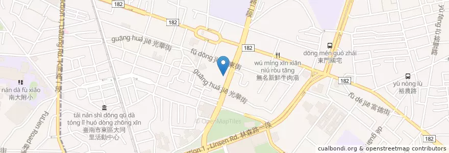 Mapa de ubicacion de 星展(台灣)商業銀行 en Тайвань, Тайнань, 東區.