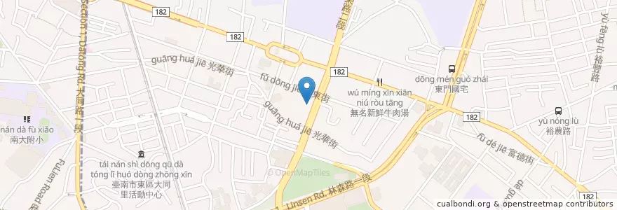 Mapa de ubicacion de 兆豐國際商業銀行 en Taiwan, Tainan, 東區.