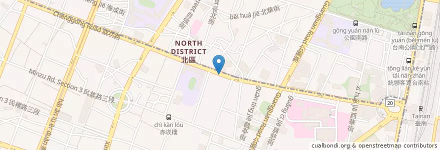 Mapa de ubicacion de 第一商業銀行 en 臺灣, 臺南市.