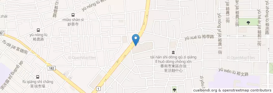 Mapa de ubicacion de 中國信託商業銀行 en Taiwan, Tainan, 東區.