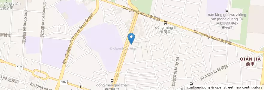 Mapa de ubicacion de 凱基商業銀行 en 台湾, 台南市, 東区.