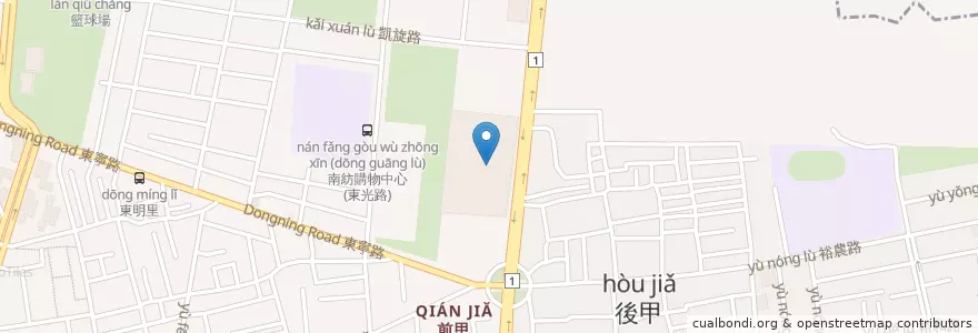 Mapa de ubicacion de 臺灣新光商業銀行 en 臺灣, 臺南市, 東區.