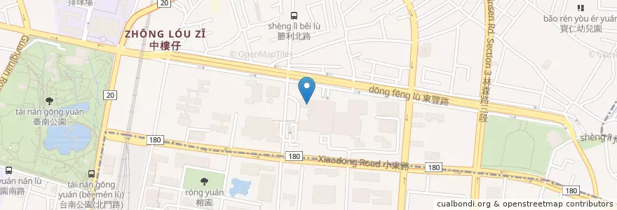 Mapa de ubicacion de 合作金庫商業銀行 en 타이완, 타이난 시, 베이구.