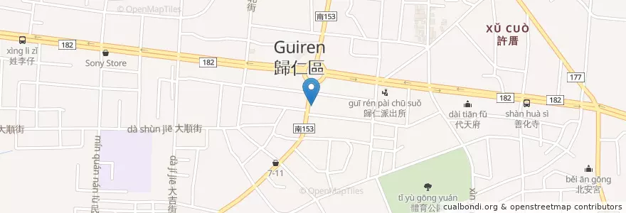 Mapa de ubicacion de 凱基商業銀行 en Taiwan, Tainan, Guiren District.