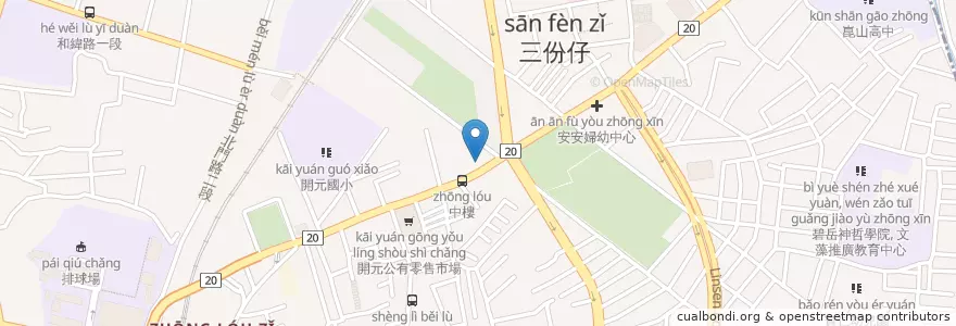 Mapa de ubicacion de 聯邦商業銀行 en 臺灣, 臺南市, 北區.