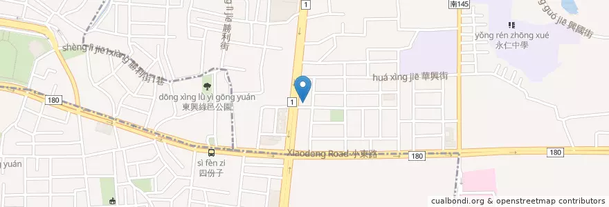 Mapa de ubicacion de 臺灣中小企業銀行 en تایوان, 臺南市, 永康區.