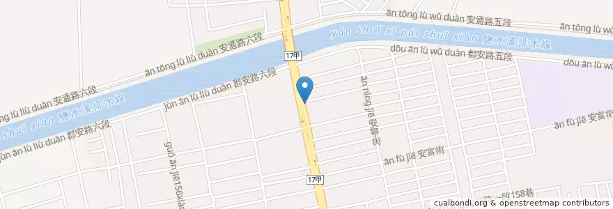 Mapa de ubicacion de 京城商業銀行 en Тайвань, Тайнань, 安南區.