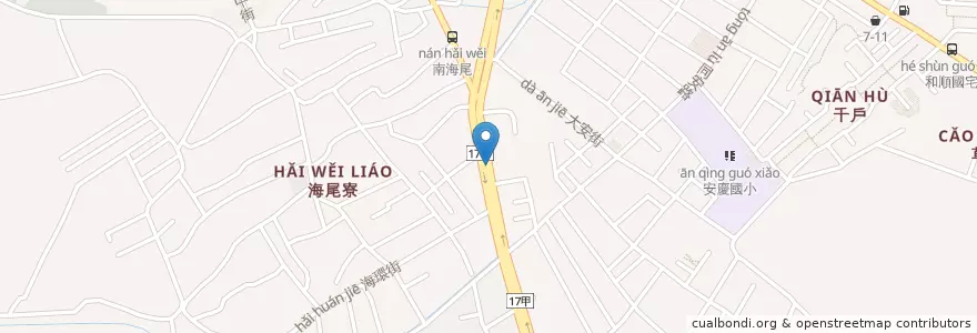Mapa de ubicacion de 第一商業銀行 en Taiwan, Tainan, 安南區.