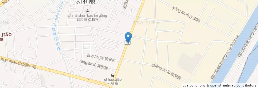 Mapa de ubicacion de 臺灣銀行 en Тайвань, Тайнань, 安南區.