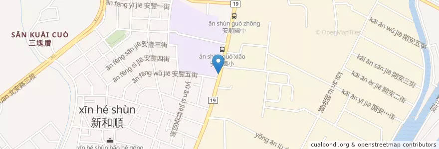 Mapa de ubicacion de 玉山商業銀行 en تايوان, تاينان, 安南區.