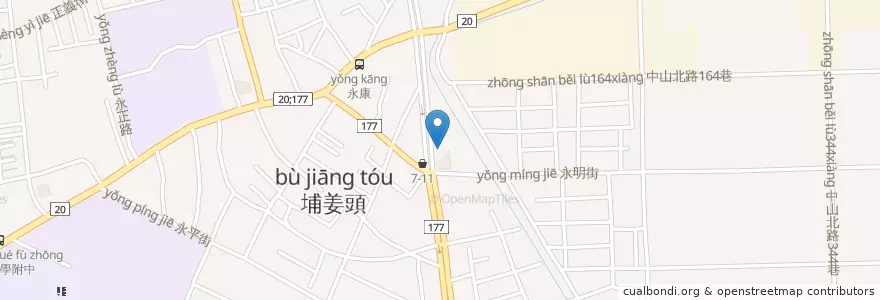 Mapa de ubicacion de 玉山商業銀行 en 臺灣, 臺南市, 永康區.