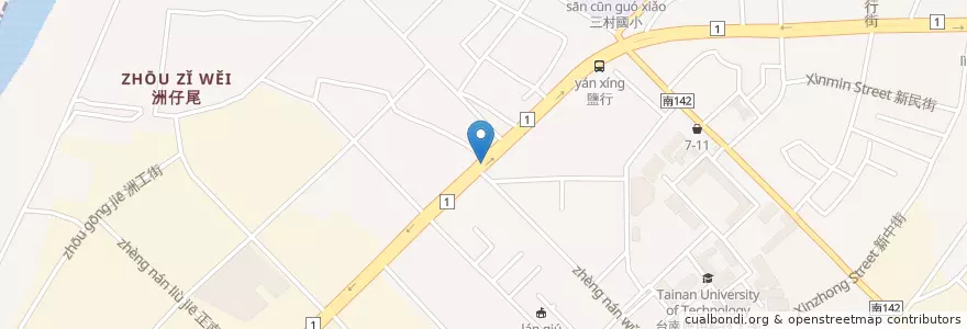Mapa de ubicacion de 臺灣新光商業銀行 en 台湾, 台南市, 永康区.