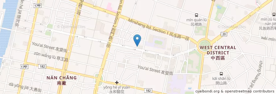 Mapa de ubicacion de 聯邦商業銀行 en 臺灣, 臺南市, 中西區.