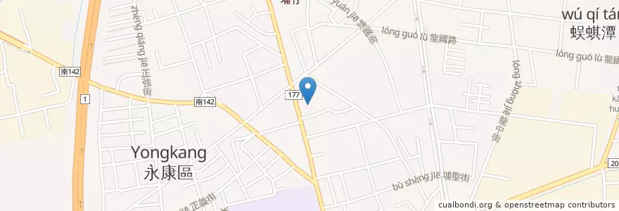 Mapa de ubicacion de 兆豐國際商業銀行 en Taiwán, 臺南市, 永康區.