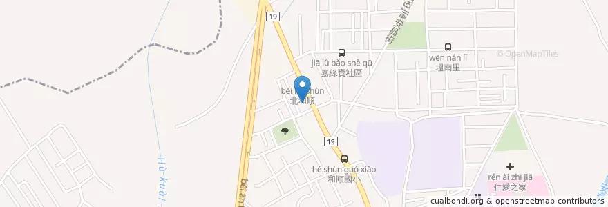 Mapa de ubicacion de 元大商業銀行 en Тайвань, Тайнань, 安定區.
