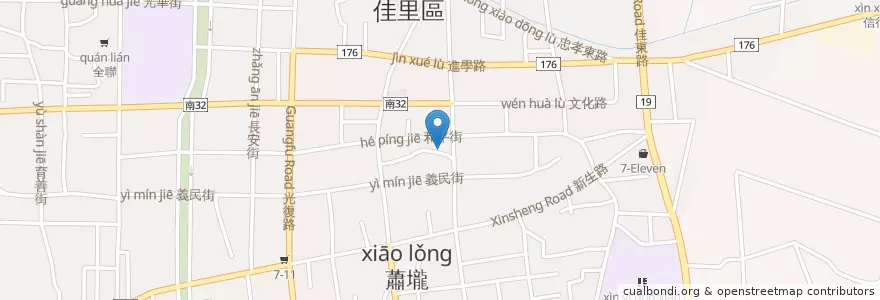 Mapa de ubicacion de 合作金庫商業銀行 en تايوان, تاينان, 佳里區.