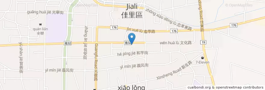 Mapa de ubicacion de 京城商業銀行 en 臺灣, 臺南市, 佳里區.