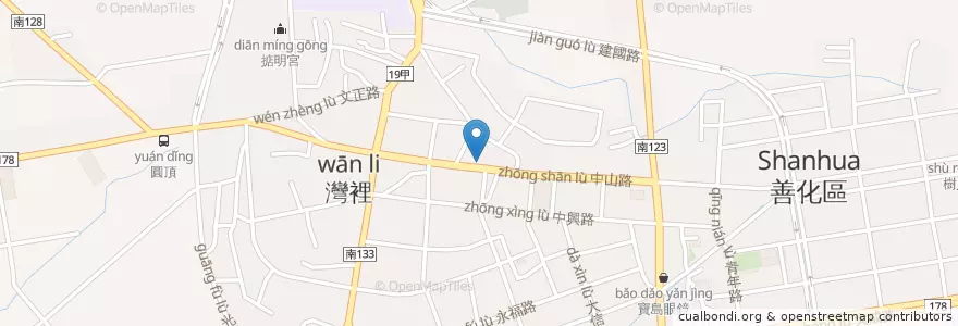 Mapa de ubicacion de 京城商業銀行 en Tayvan, 臺南市, 善化區.