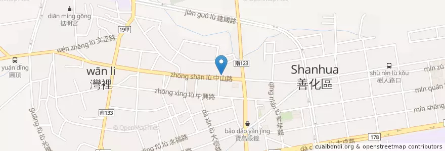 Mapa de ubicacion de 第一商業銀行 en 臺灣, 臺南市, 善化區.